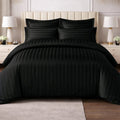 Black Embossed Stripe Bedsheet