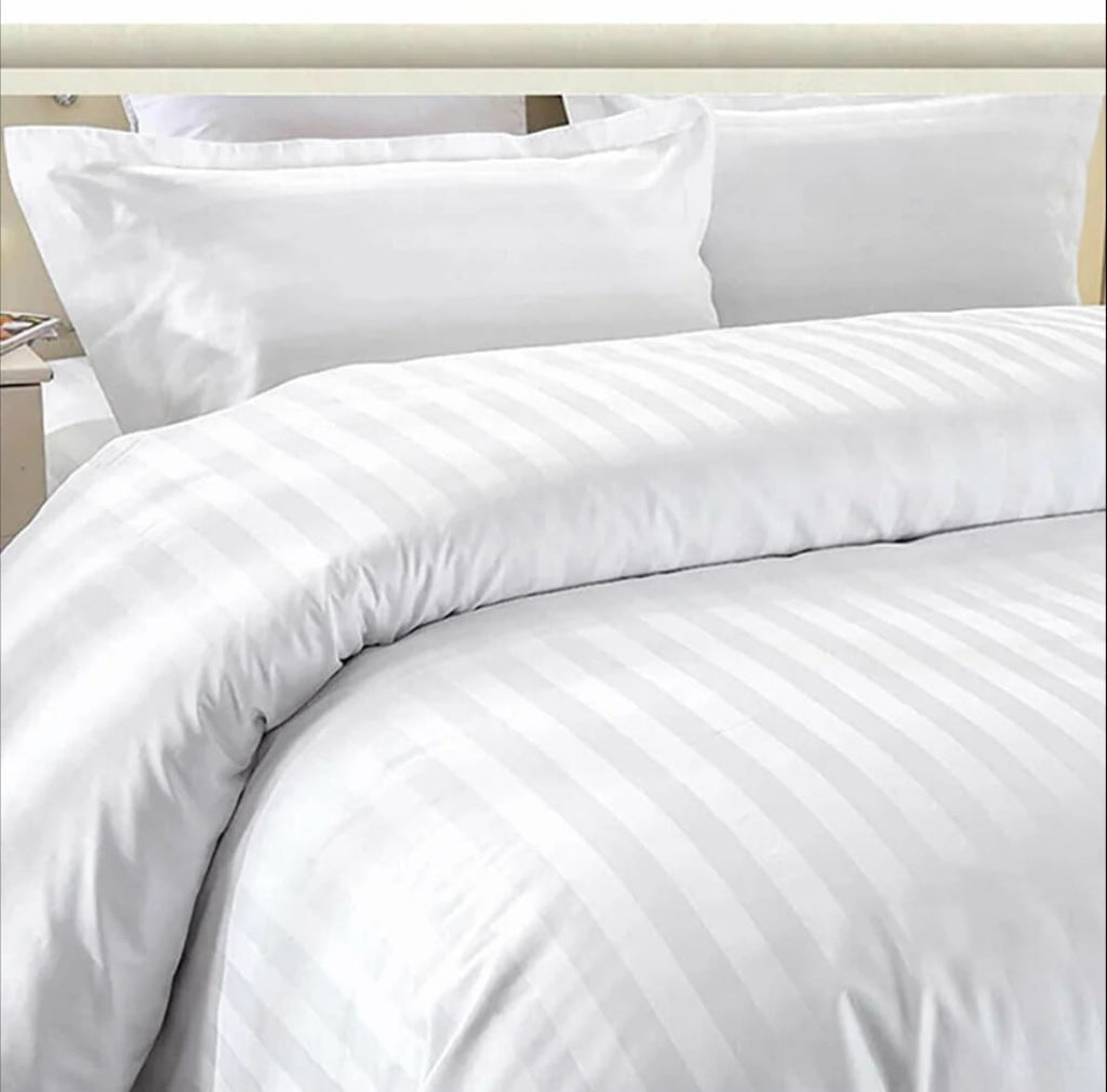 White Embossed Stripe Bedsheet