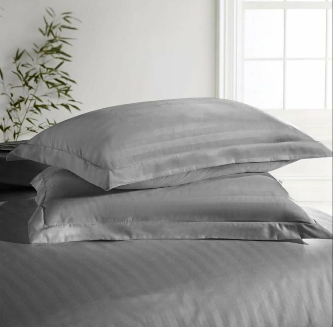 Gray Embossed Stripe Bedsheet