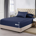Navy Stripe Fitted Sheet Set - 3 Pcs