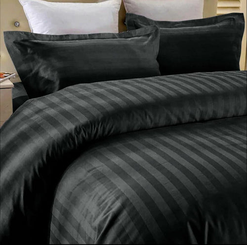 Black Embossed Stripe Bedsheet