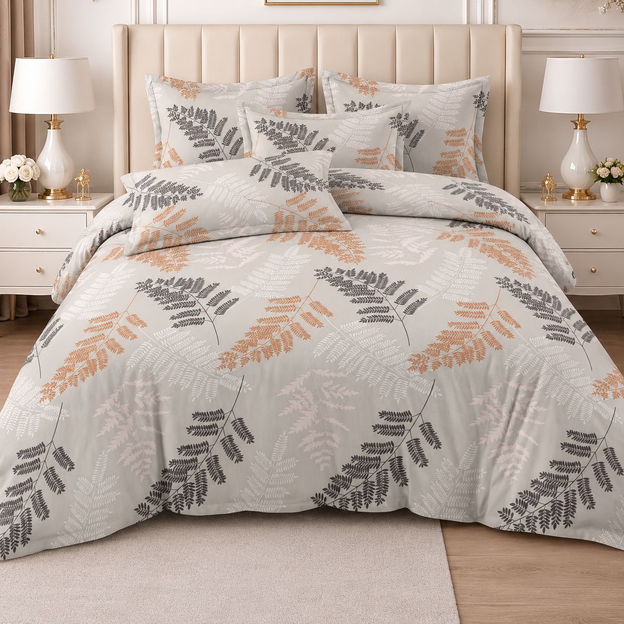 Amber Leaf Soft Satin Bedsheet