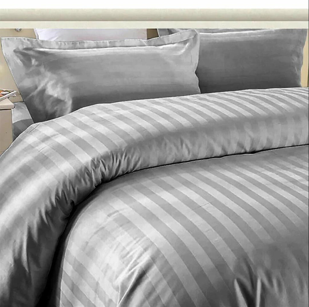Gray Embossed Stripe Bedsheet