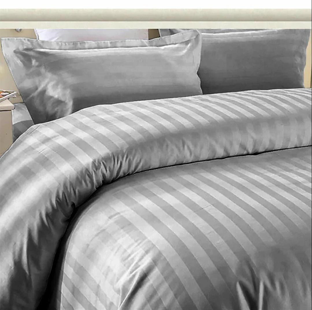 Gray Embossed Stripe Bedsheet