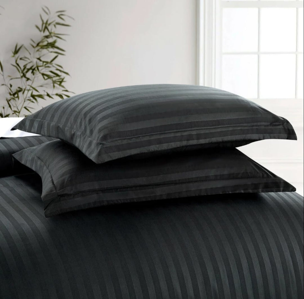 Black Embossed Stripe Bedsheet