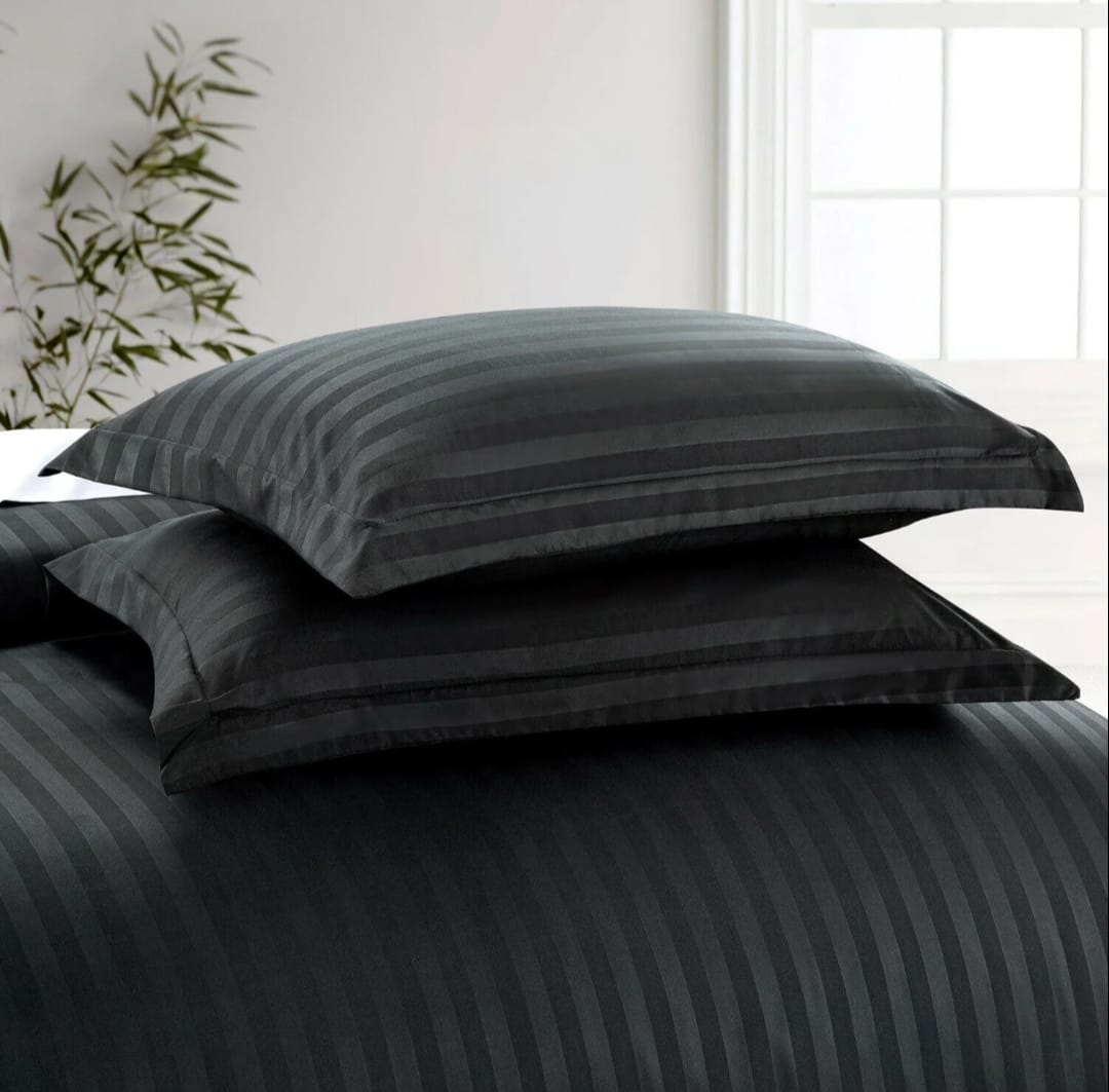 Black Embossed Stripe Bedsheet
