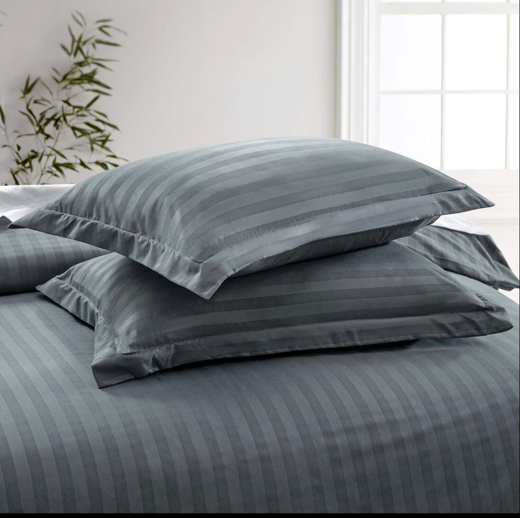 Charcoal Embossed Stripe Bedsheet