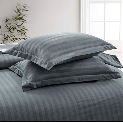 Charcoal Embossed Stripe Bedsheet